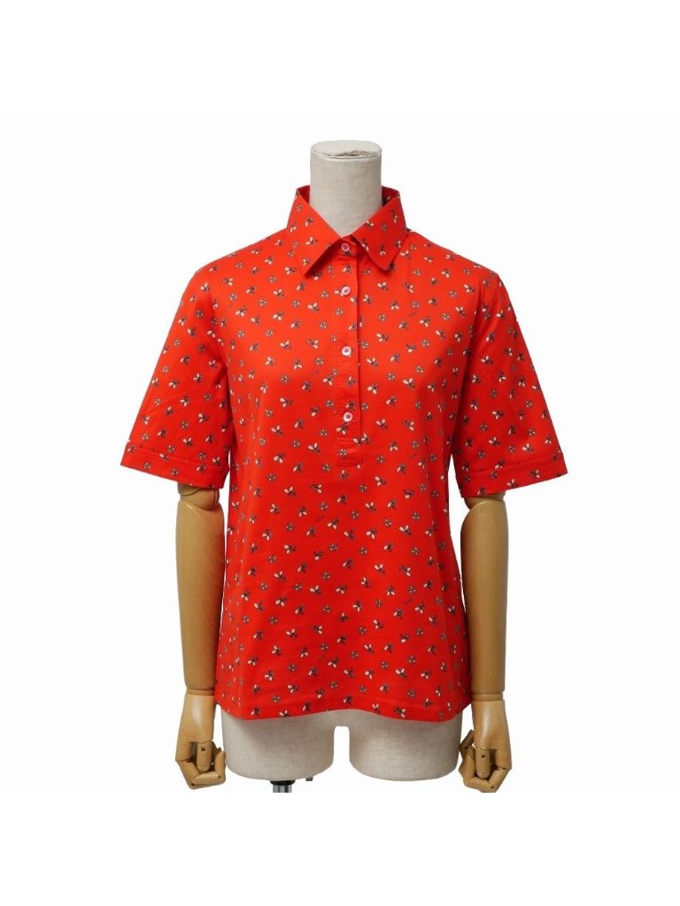 Celine Vintage Short Sleeve Shirt 42 Half Button Pullover Sweater